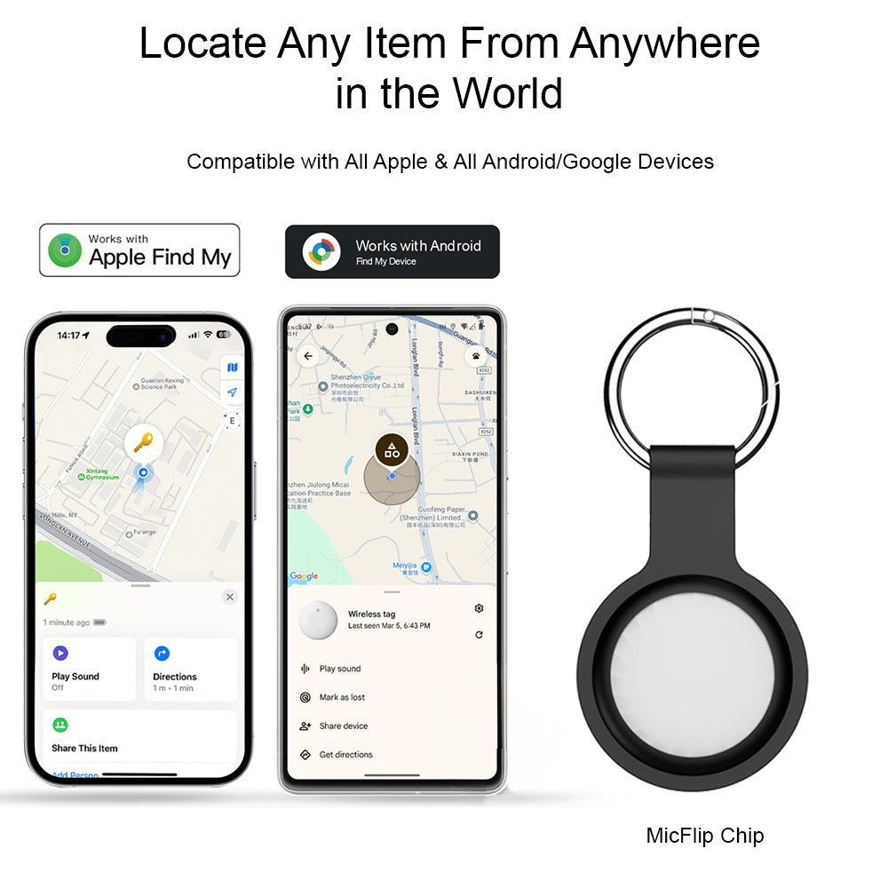 Universal McFlip Tag Trackers (2 Pack) - Apple Find My Network & Google/Android Find Hub