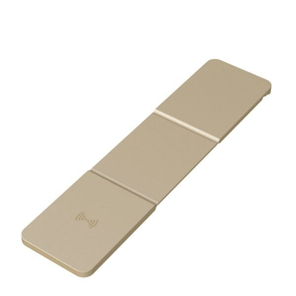 A beige rectangular object with two sides.