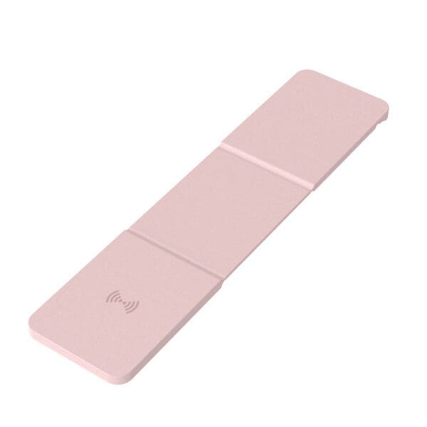 A pink plastic object with no background.