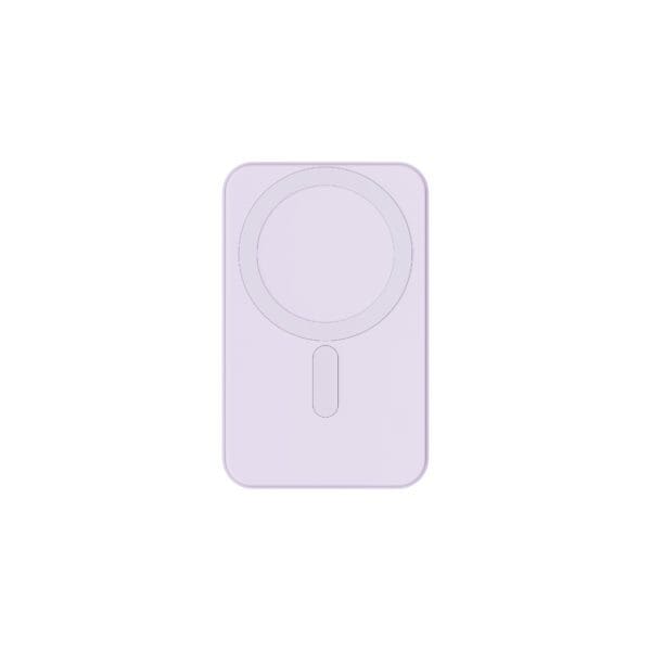 Illustration of a light purple hard case for a smartphone with a circular cutout for camera and a slit for the flash.