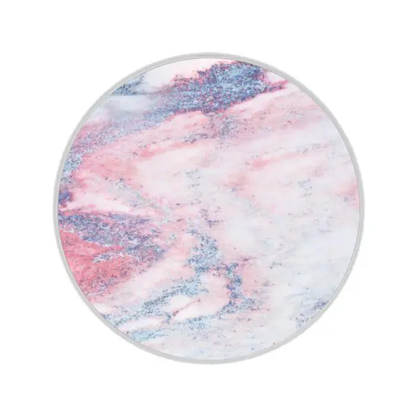 Round coaster with a Wireless Charging Marble Pad isolated on a white background.