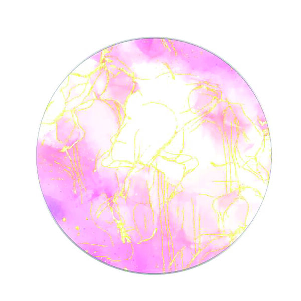 Moonstone - Wireless Charging Marble Pad with pink and yellow colors, featuring flowing lines and patterns resembling a microscopic view.
