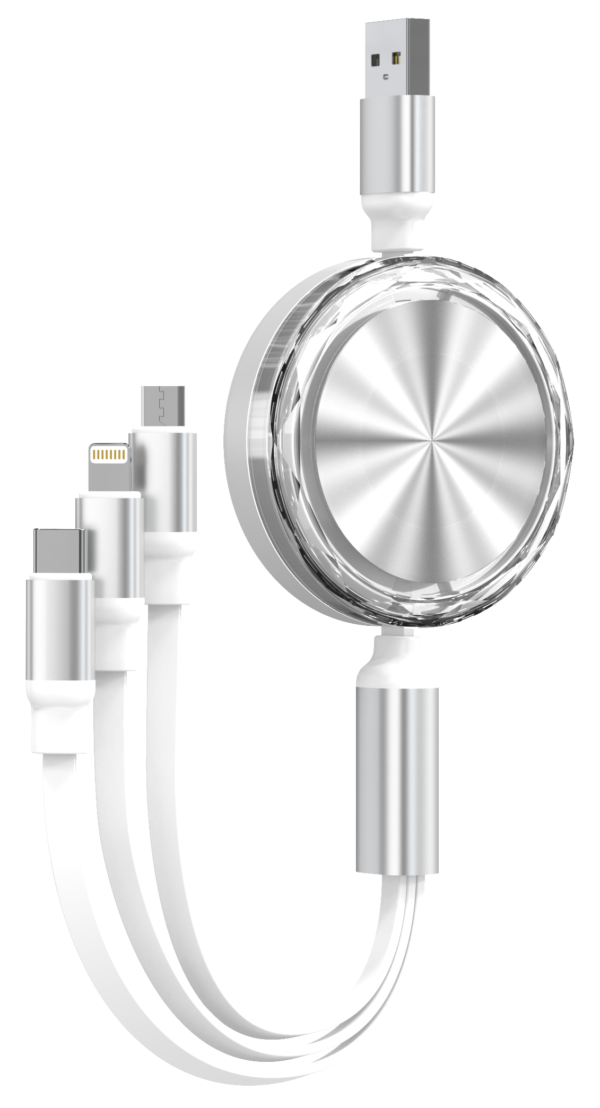 Multi-port retractable charging cable.