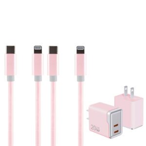 2-Pack 6FT Leather Charging Cables with Matching Adapters